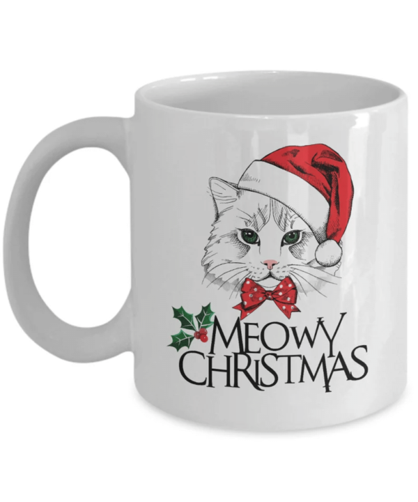 Meowy Christmas Mug Cat Lover Gift For Christmas Mug Mug 11oz White One Size
