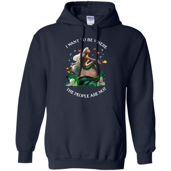 Mermaid I Want To Be Where The People Are Not Christmas Shirt Hoodie Navy S