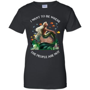 Mermaid I Want To Be Where The People Are Not Christmas Shirt Ladies T-Shirt Black S