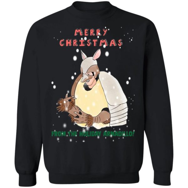 Merry Christmas From The Holiday Armadillo Christmas Sweatshirt Sweatshirt Black S