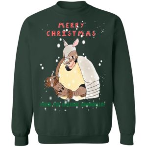 Merry Christmas From The Holiday Armadillo Christmas Sweatshirt Sweatshirt Forest Green S