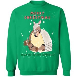 Merry Christmas From The Holiday Armadillo Christmas Sweatshirt Sweatshirt Irish Green S