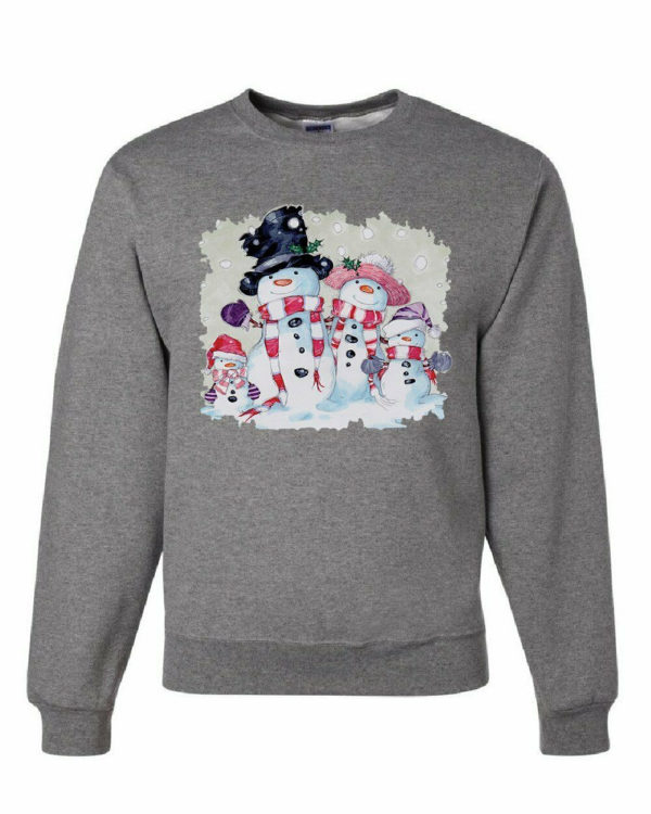 Merry Christmas Funny Snowman Family Sweatshirt Gray S