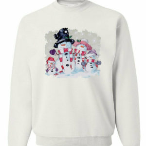 Merry Christmas Funny Snowman Family Sweatshirt White S