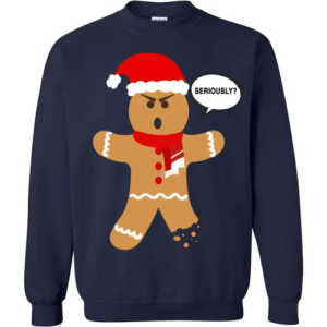 Merry Christmas Gingerbread Man Seriously? Sweatshirt Navy S