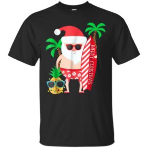 Merry Christmas Hawaii Surfing July Christmas Shirt Unisex T-Shirt Black S