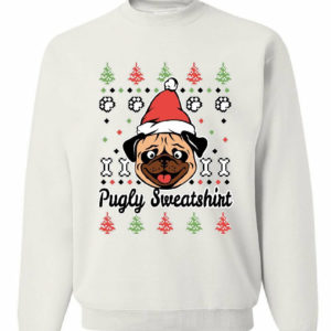 Merry Christmas Pug cute Pugly Sweatshirt Sweatshirt White S