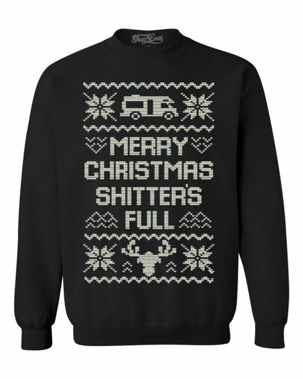 Merry Christmas Shitter's Full Travel Christmas Sweatshirt Sweatshirt Black S