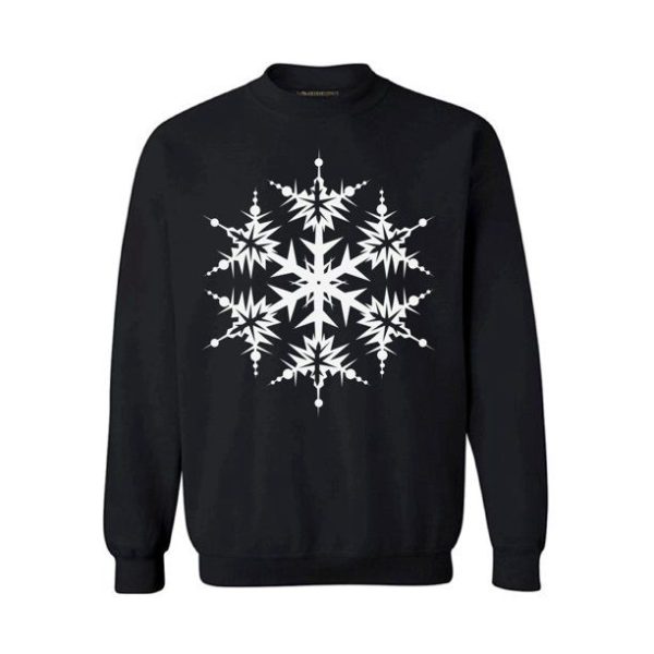 Merry Christmas Snowflakes Christmas Sweatshirt Black S