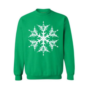 Merry Christmas Snowflakes Christmas Sweatshirt Green S