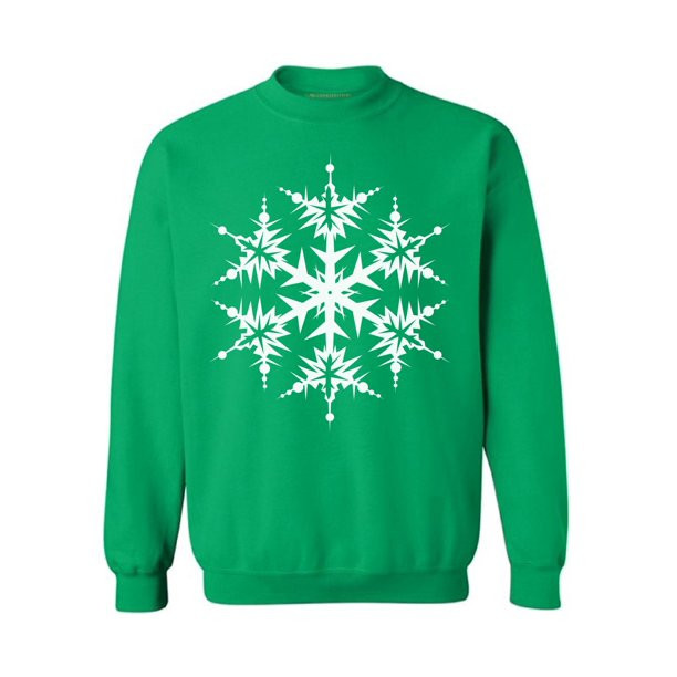 Merry Christmas Snowflakes Christmas Style: Sweatshirt, Color: Green