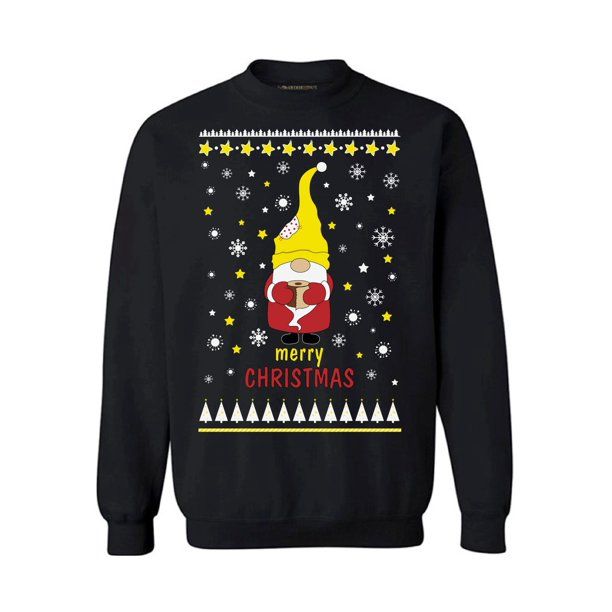 Merry Christmas Sweater Funny Santa Sweatshirt Style: Sweatshirt, Color: Black