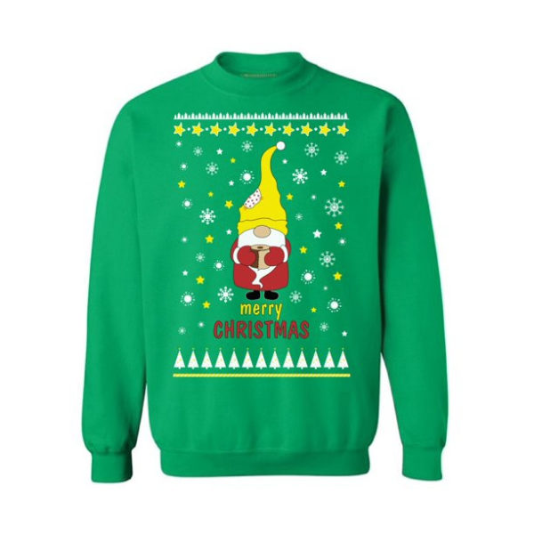 Merry Christmas Sweater Funny Santa Sweatshirt Sweatshirt Green S