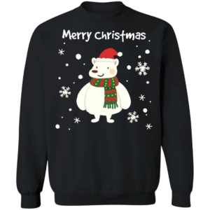 Merry Christmas Teddy Bear cute Sweatshirt Black S