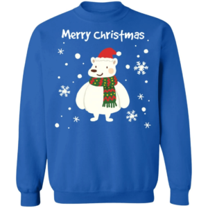Merry Christmas Teddy Bear cute Sweatshirt Royal S