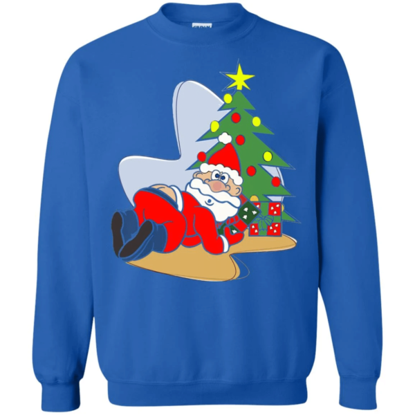Merry Christmas with Santa Claus gift and Christmas tree Sweatshirt Royal S