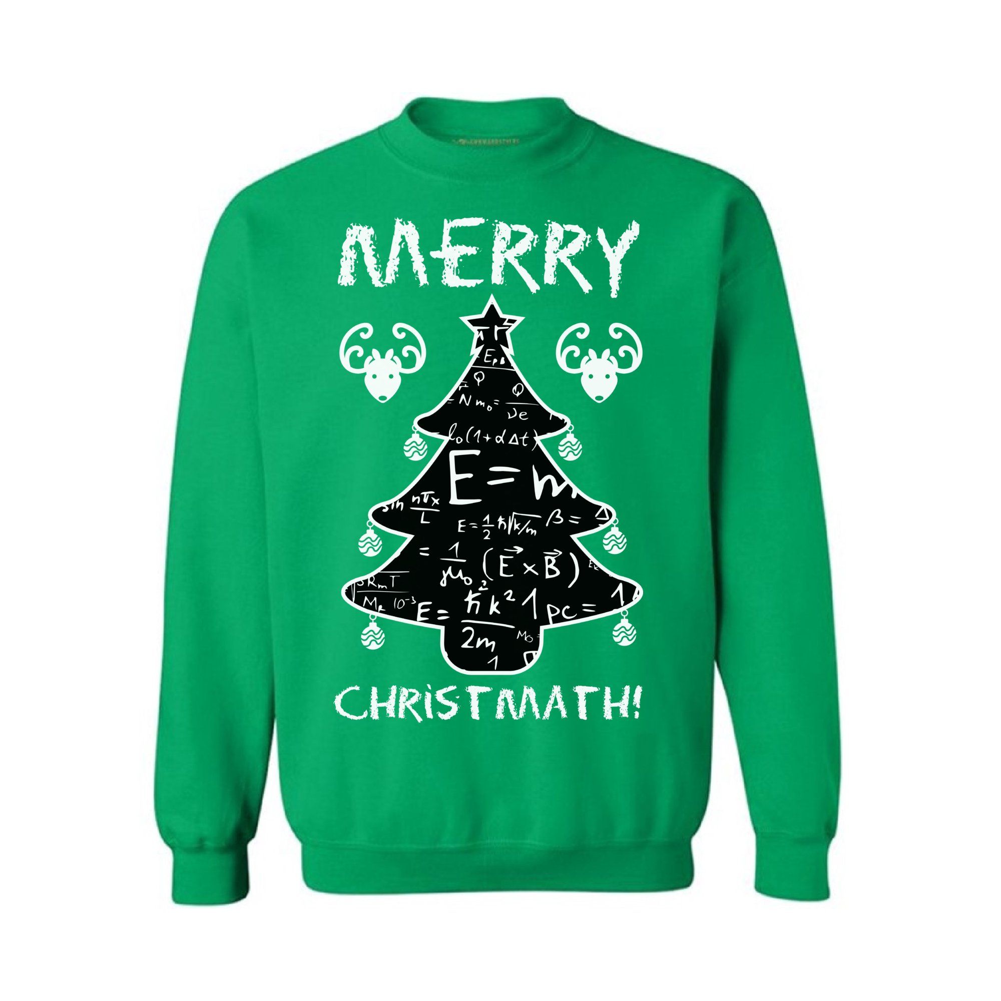 Merry Christmath Tree Math Lovers Christmas Sweatshirt Style: Sweatshirt, Color: Green