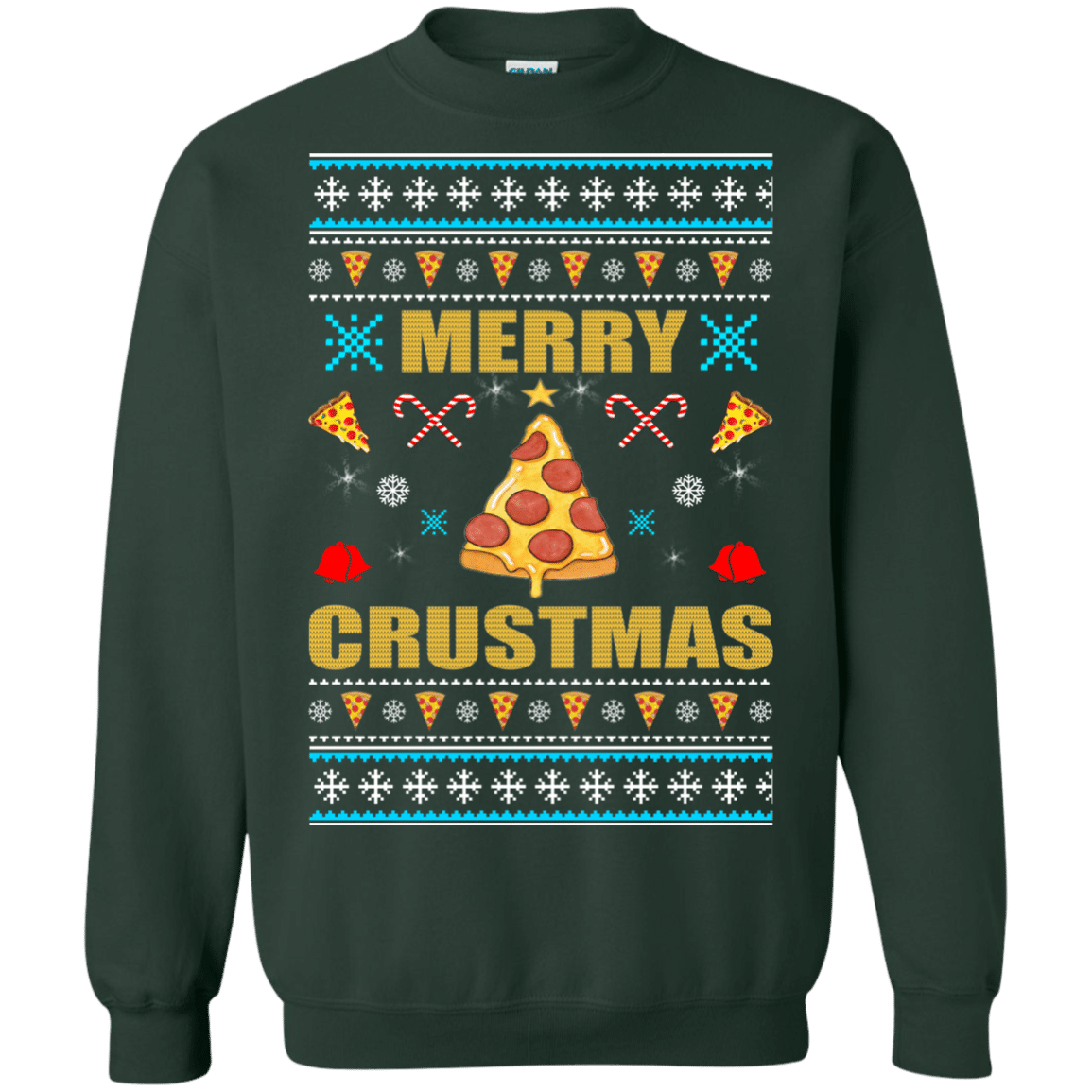 Merry Crustmas Delicious Candy For Christmas Party Christmas Sweatshirt Style: Sweatshirt, Color: Forest Green