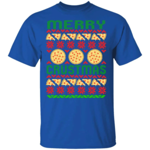 Merry Crustmas Pizza Lover Christmas Shirt Unisex T-Shirt Royal S