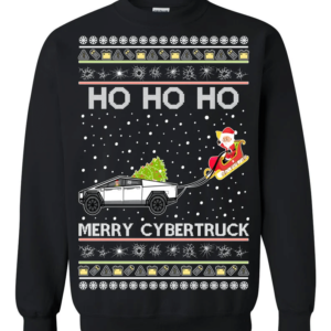 Merry Cybertruck Santa Claus Ugly Christmas Sweatshirt Sweatshirt Black S