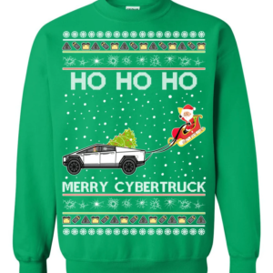 Merry Cybertruck Santa Claus Ugly Christmas Sweatshirt Sweatshirt Green S