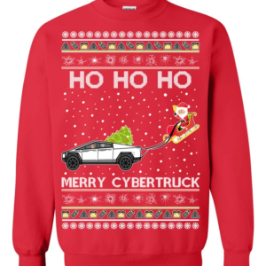 Merry Cybertruck Santa Claus Ugly Christmas Sweatshirt Sweatshirt Red S