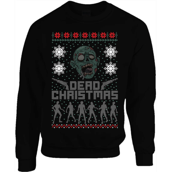 Merry Dead Christmas The Walking Zombie Face Christmas Sweatshirt Sweatshirt Black S