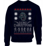 Merry Dead Christmas The Walking Zombie Face Christmas Sweatshirt Sweatshirt Navy S
