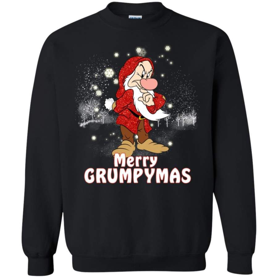 Merry Grumpymas Ugly Grumpy Man Christmas Sweatshirt Style: Sweatshirt, Color: Black