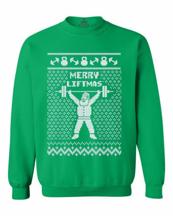 Merry Liftmas Funny Gym Gymming Sweatshirts Sweatshirt Irish Green S