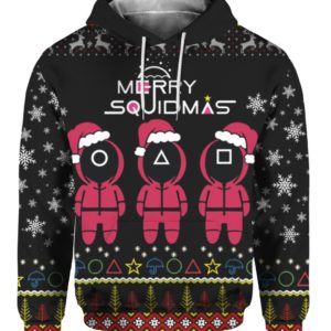 Merry Squidmas Squid Game Lover Christmas 3D Hoodie 3D Hoodie Black S