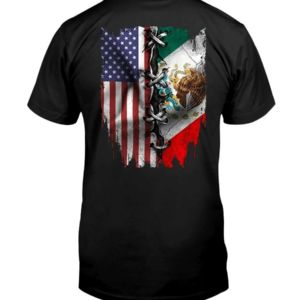 Mexican And American Flag Shirt Classic T-Shirt Black S