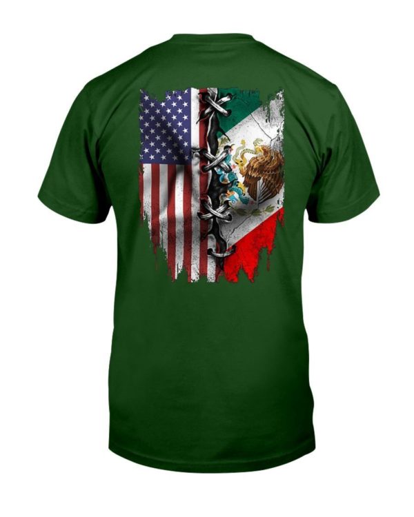 Mexican And American Flag Shirt Classic T-Shirt Forest Green S