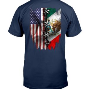Mexican And American Flag Shirt Classic T-Shirt J Navy S
