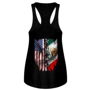 Mexican And American Flag Shirt Ladies Flowy Tank Black S