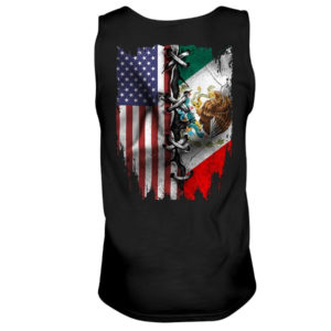 Mexican And American Flag Shirt Unisex Tank Black S