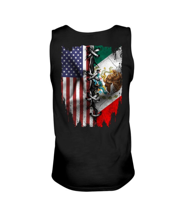Mexican And American Flag Shirt Unisex Tank Black S