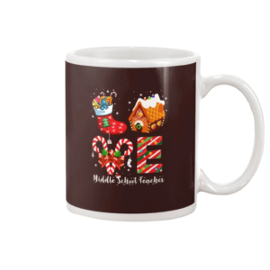 Middle School Teacher Christmas Cookie Stocking Coffee Mug Mug 11oz Chocolate One Size