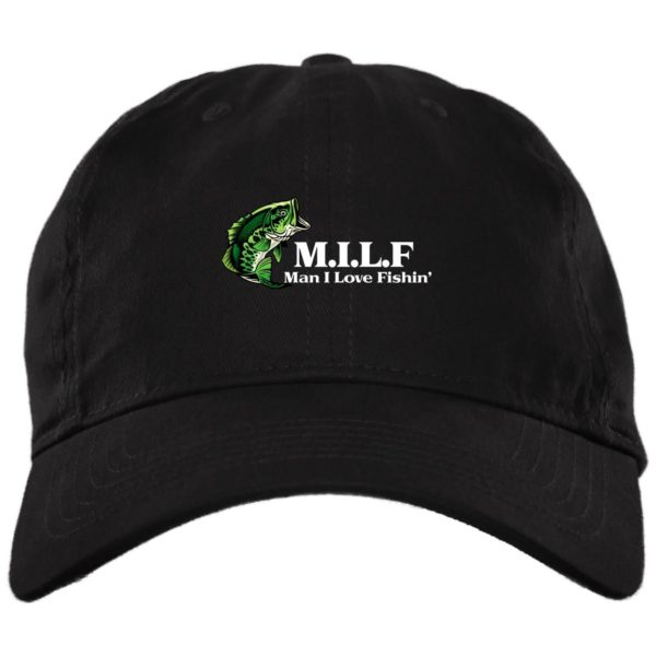 MILF Dad Hat, Man I Love Fishing Hat BX001 Brushed Twill Unstructured Dad Cap Black One Size