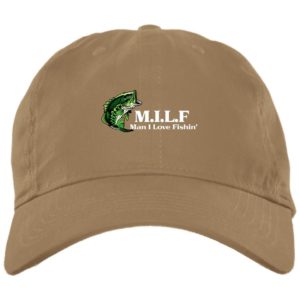 MILF Dad Hat, Man I Love Fishing Hat BX001 Brushed Twill Unstructured Dad Cap Khaki One Size