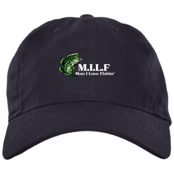MILF Dad Hat, Man I Love Fishing Hat BX001 Brushed Twill Unstructured Dad Cap Navy One Size