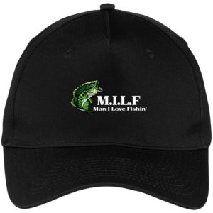 MILF Dad Hat, Man I Love Fishing Hat CP86 Five Panel Twill Cap Black One Size