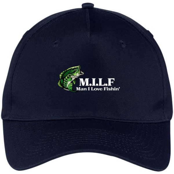 MILF Dad Hat, Man I Love Fishing Hat CP86 Five Panel Twill Cap Navy One Size