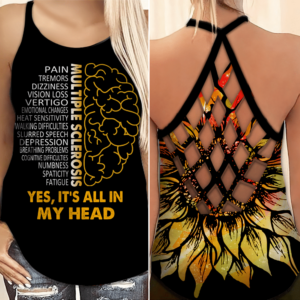 Multiple Sclerosis Awareness It's All In My Head Criss Cross Tank Top product photo 0