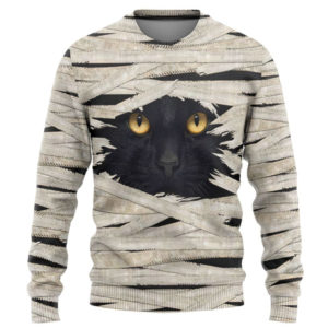 Mummy Black Cat 3D Full Print Shirt 3D Sweatshirt Black S