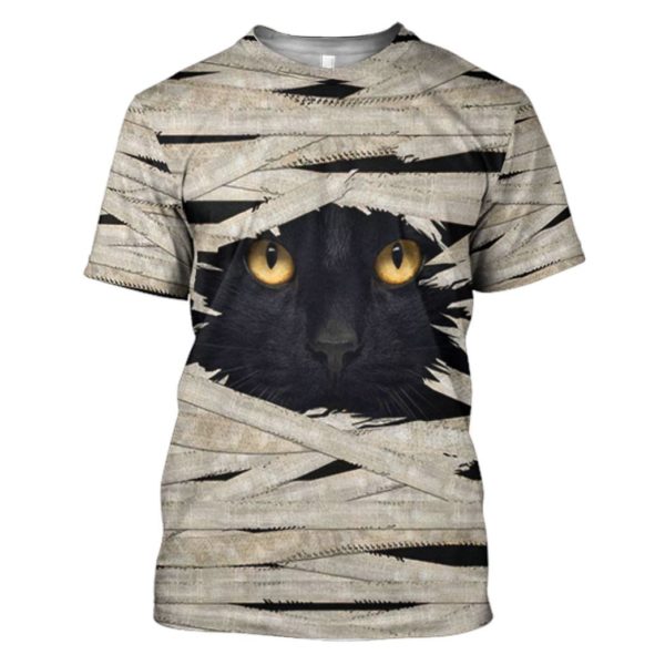 Mummy Black Cat 3D Full Print Shirt 3D T-Shirt Black S