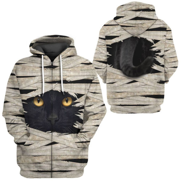 Mummy Black Cat 3D Full Print Shirt product photo 7