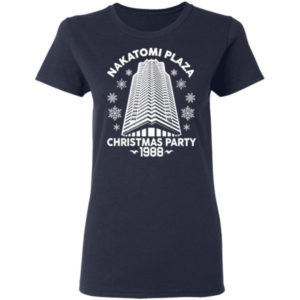 Nakatomi Plaza Christmas Party 1988 Christmas T-shirt Hoodie Ladies T-Shirt Navy S