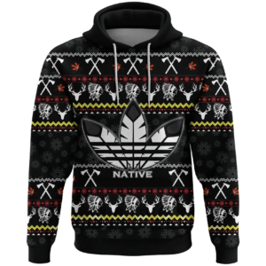 Native Sign 3D Christmas All Over Printed Shirt 3D Hoodie Black S