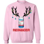 Natural Light Reinbeer Beer Lover - Reindeer Christmas sweatshirt Sweatshirt Light Pink S